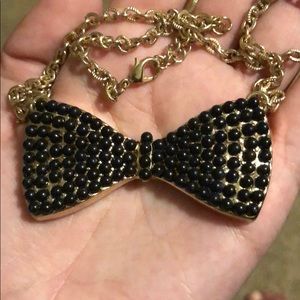 Black and Gold Bow Necklace! Never worn!